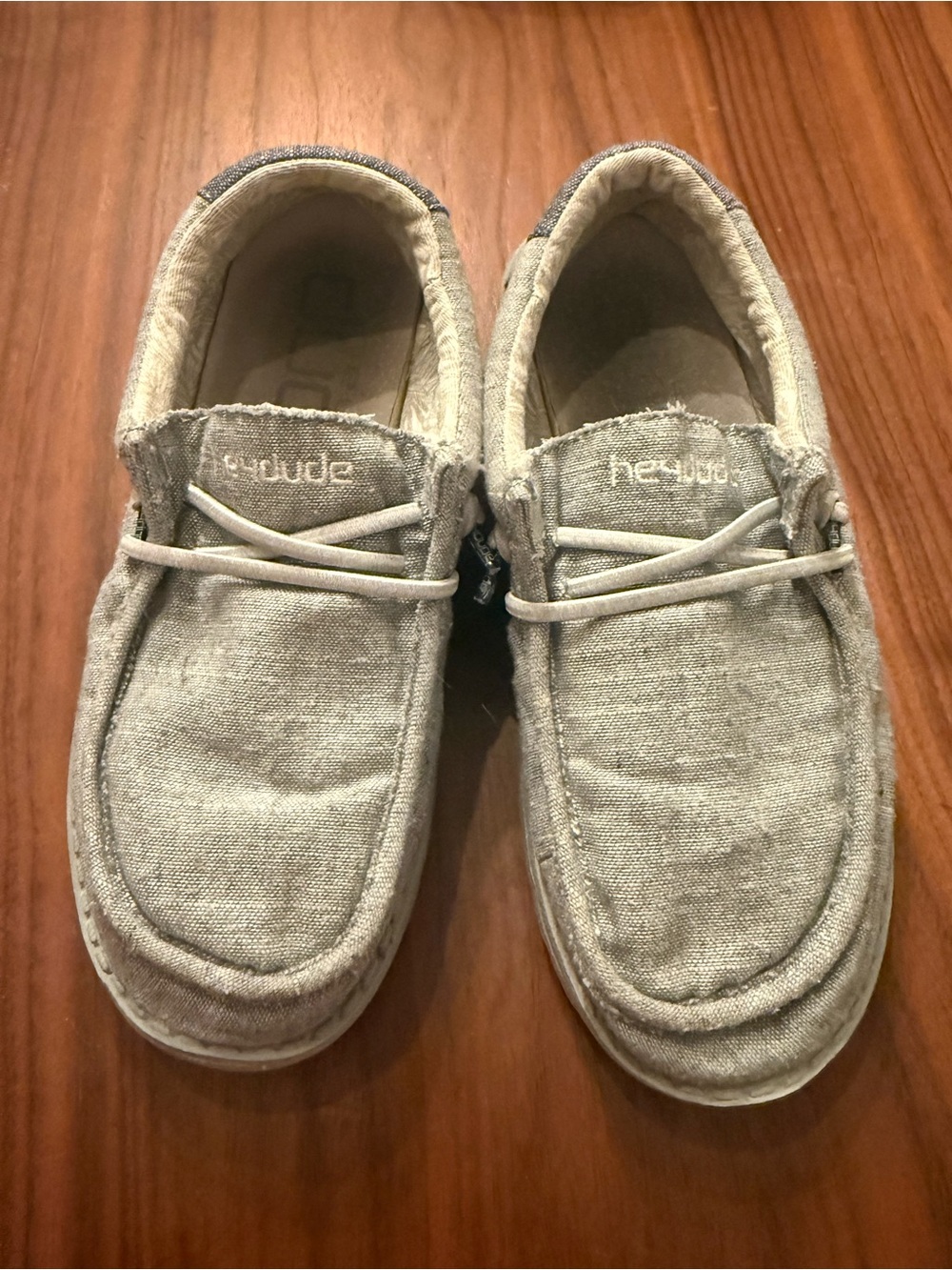 HEYDUDE Wally Youth Shoes Size 3 Steel Gray Slip On Loafers